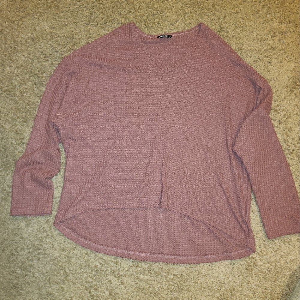 Mauve Knit Off The Shoulder Sweater